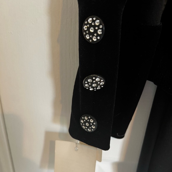 Vintage En Francais by Huey Waltzer Size 6 Black & Velvet Long Sleeve Dress - Picture 4 of 9